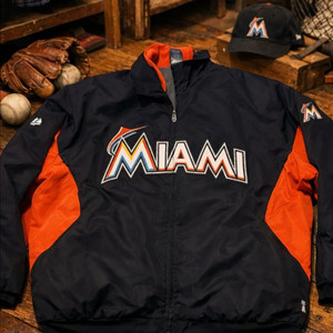 정품 마제스틱 MLB 마이애미 말린스 야구 점퍼