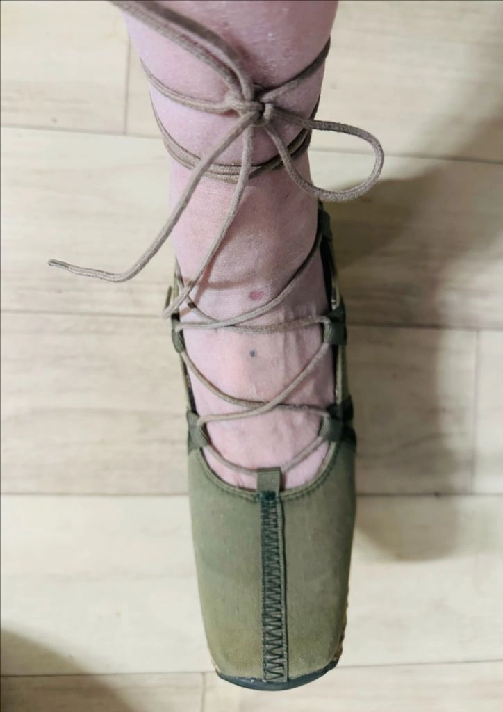 No Name 카키색 웨지힐 샌들(36) 이미지