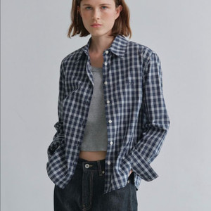 코어드 레귤러 체크셔츠(네이비)