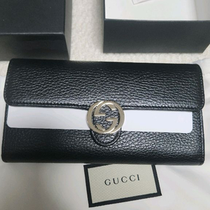 구찌 GG 인터로킹 장지갑 블랙