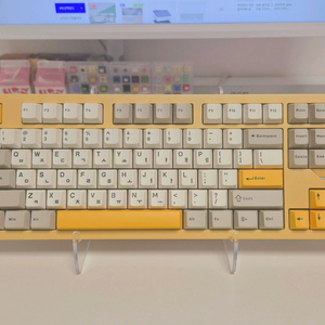 SPM 조약돌87 알루미늄 게이밍 기계식 키보드 크림옐로우