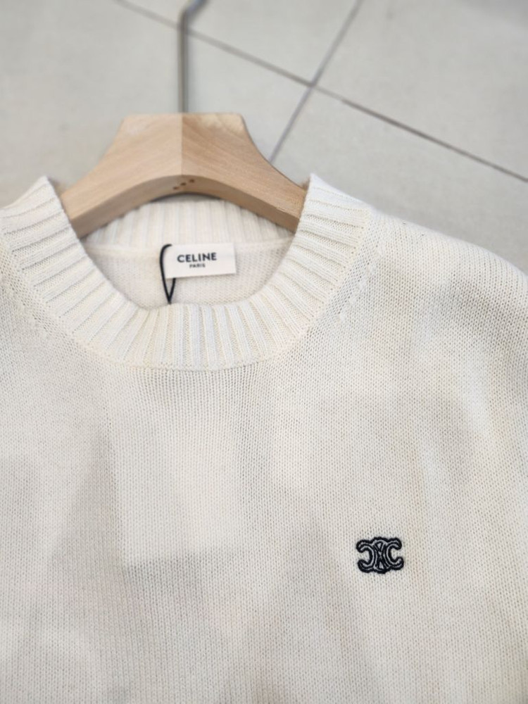 셀린느 트리오페 화이트 니트--1