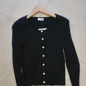 셀린느 블랙 골지 가디건