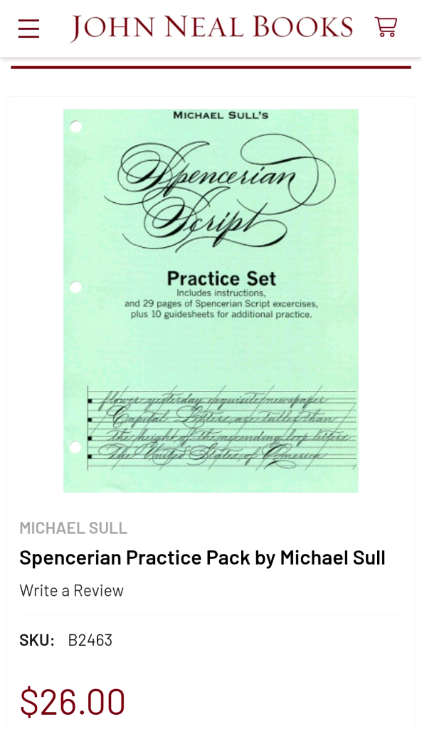 영문캘리그라피 스펜서리안-마이클 설 교재/연습패드--5