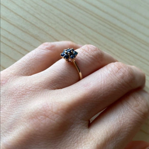 14k 블루 사파이어 금반지