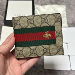 [풀구성] 구찌 GG 슈프림 웹삼선 반지갑