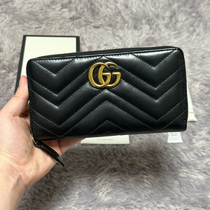 [풀구성] 구찌 GG 마몬트 마틀라세 장지갑 블랙