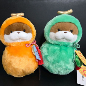 2종 세트 일괄새상품 택) 조롱박 우소우소짱 행운 금전 인형 수달 동물 중형 27cm 이미지