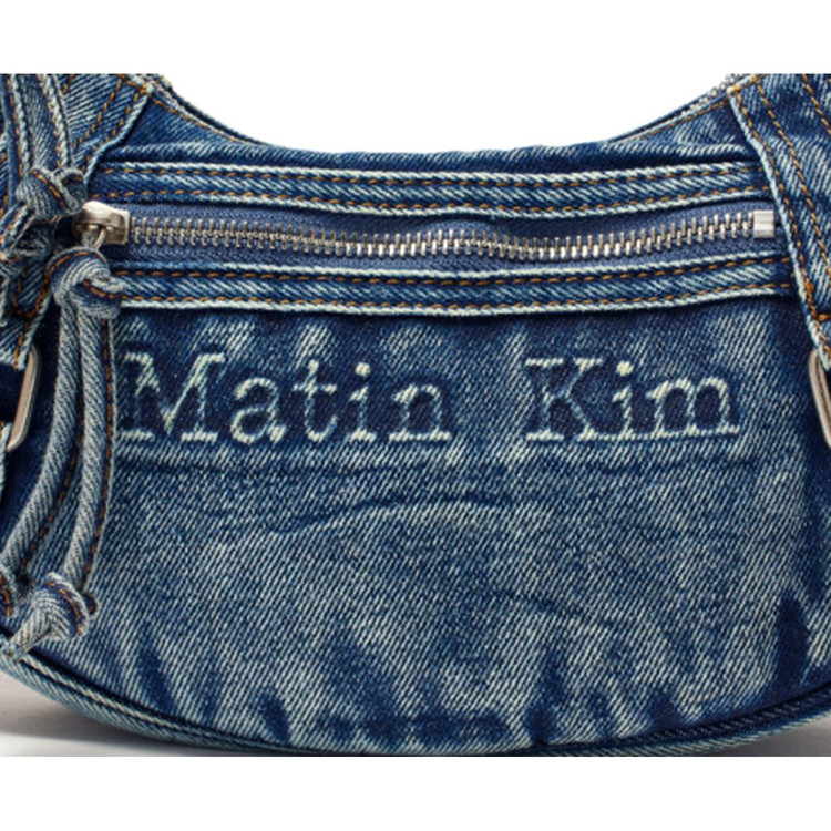 {새상품}마뗑킴 워시드 데님 미니 호보백 블랙 마땡킴--1