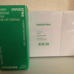 (새상품) 이니스프리 왕벚꽃 글로우 톤업크림+화장솜