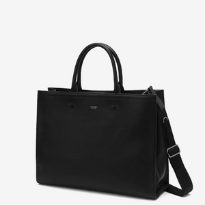 질스튜어트 삭형 콜라보 로건 블랙 레더 토트백