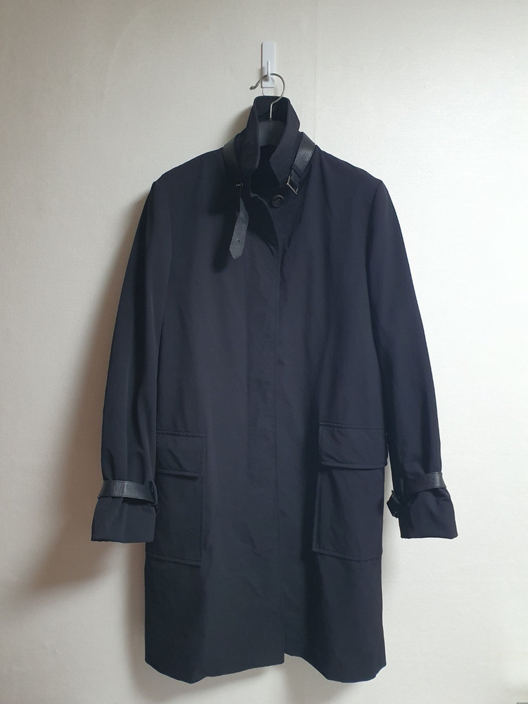 타임 TIME 블랙 맥코트 여성 90 레더스트랩 코트--1