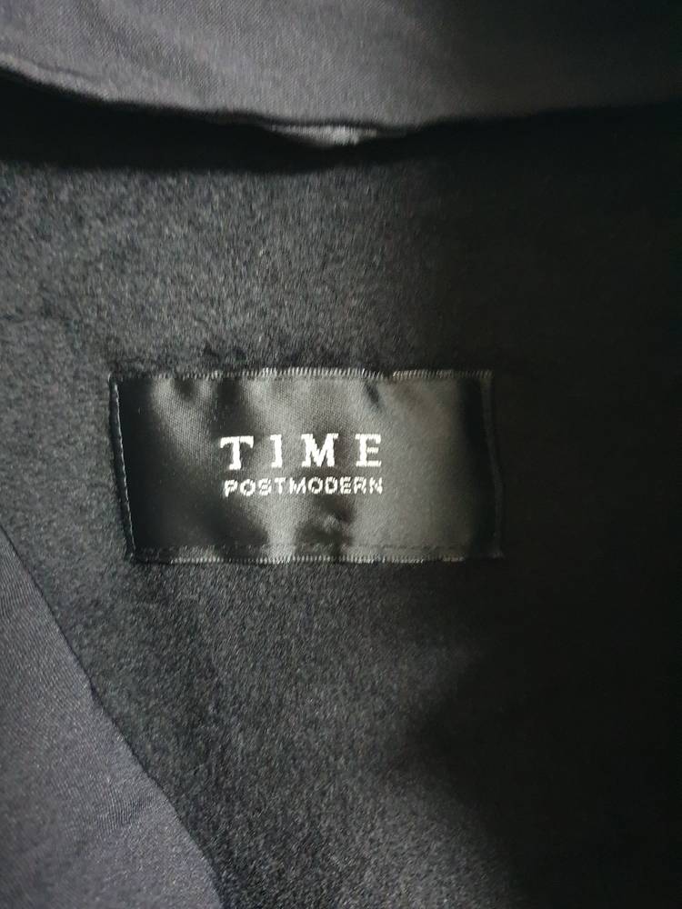 타임 TIME 블랙 맥코트 여성 90 레더스트랩 코트--8