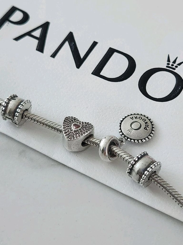 PANDORA 판도라 실버 팔찌 참 세트 정품 이미지