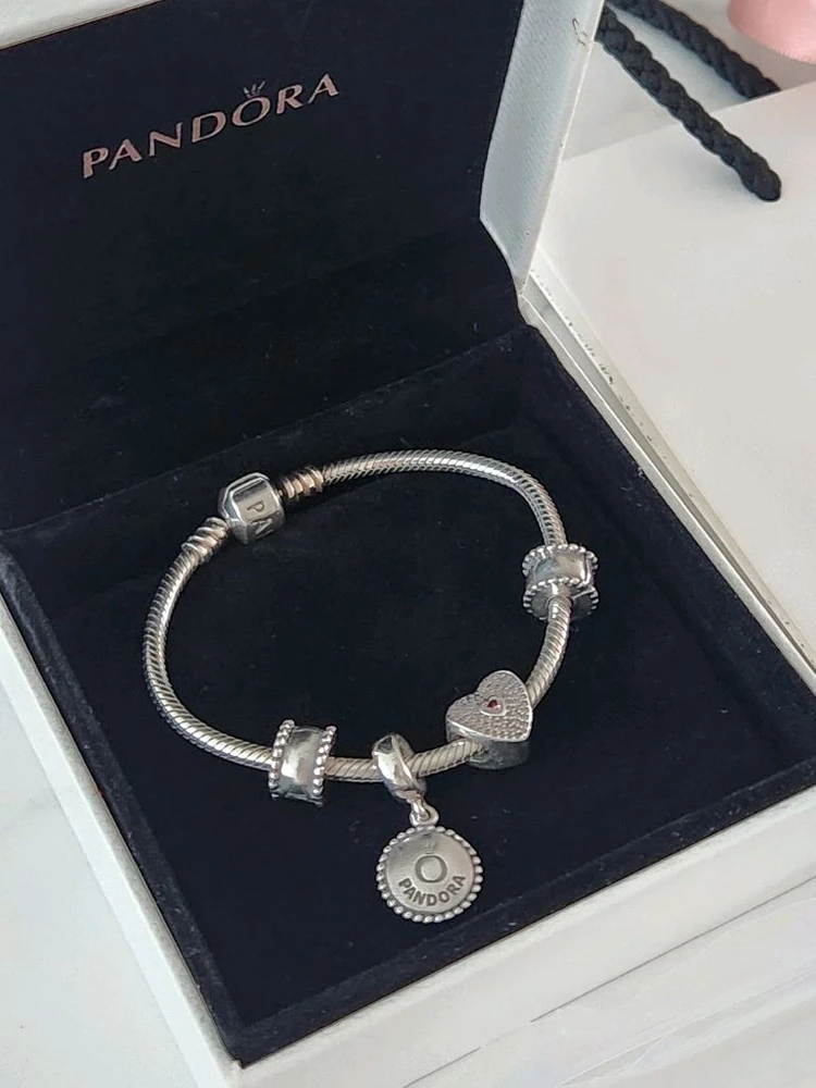 PANDORA 판도라 실버 팔찌 참 세트 정품 이미지