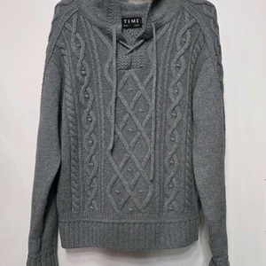 타임 여성 양모 후드 니트