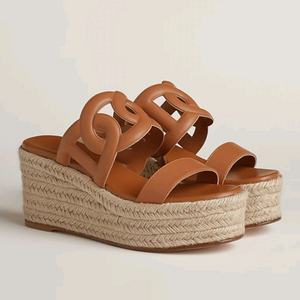 에르메스 이데아 에스파듀 웨지 샌들 네추럴 36