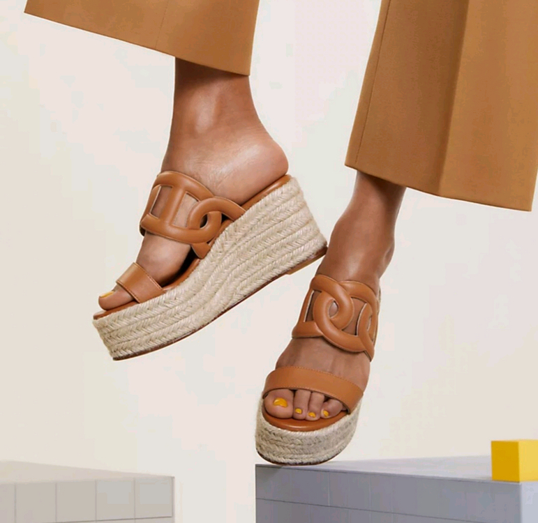 에르메스 이데아 에스파듀 웨지 샌들 네추럴 36--2