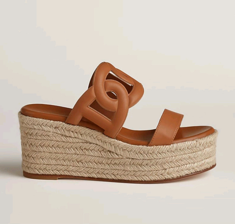 에르메스 이데아 에스파듀 웨지 샌들 네추럴 36--3