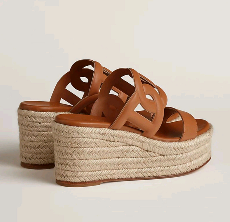 에르메스 이데아 에스파듀 웨지 샌들 네추럴 36--4