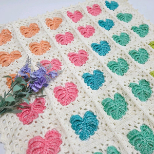 손뜨개 몬스테라 미니 블랭킷