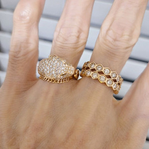 18k 천연다이아 파베 반지