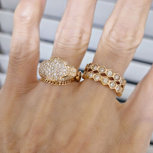 18k 천연다이아 파베 반지