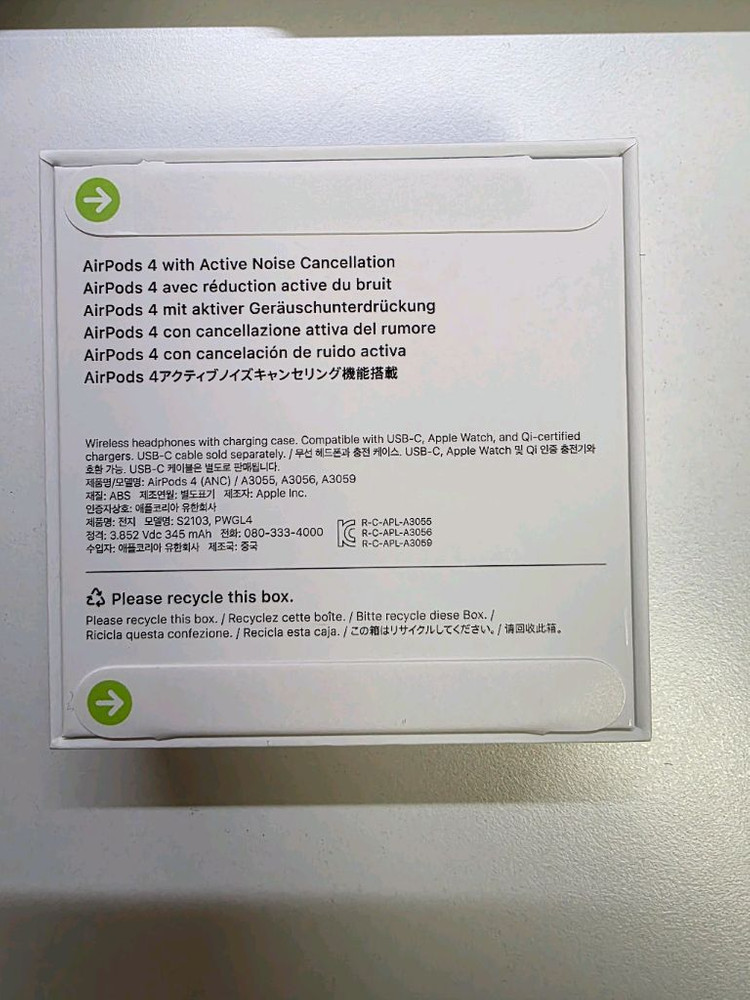 무선 이어폰 에어팟 4 액티브 노이즈 캔슬링 미개봉 이미지