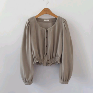 스트링 퍼프소매 블라우스 새상품