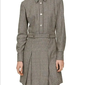 마쥬 체크 플리츠 원피스 올드머니룩 하객룩 결혼식 36 정품 maje