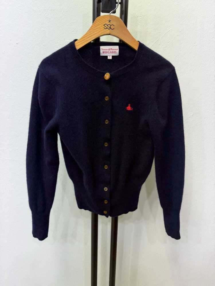 정품) 비비안웨스트우드 자수로고 네이비 가디건 1--0
