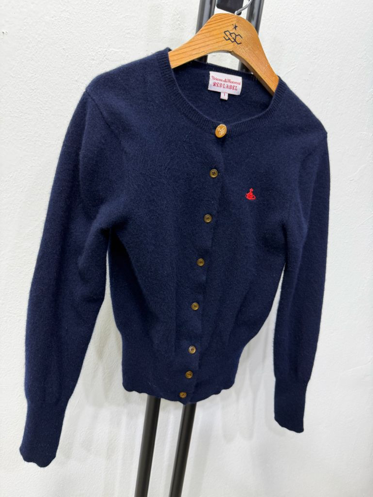 정품) 비비안웨스트우드 자수로고 네이비 가디건 1--1