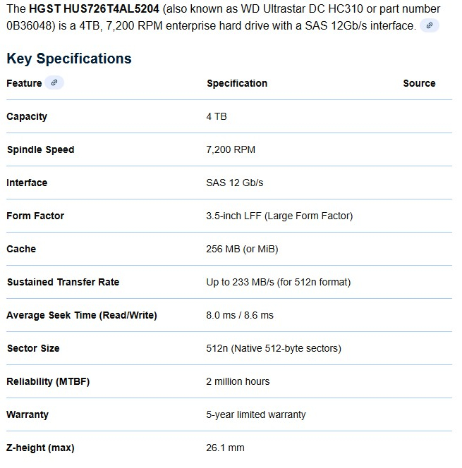 WD HC310 4TB SAS HDD 12G Z840 하드디스크 나스 NAS 이미지