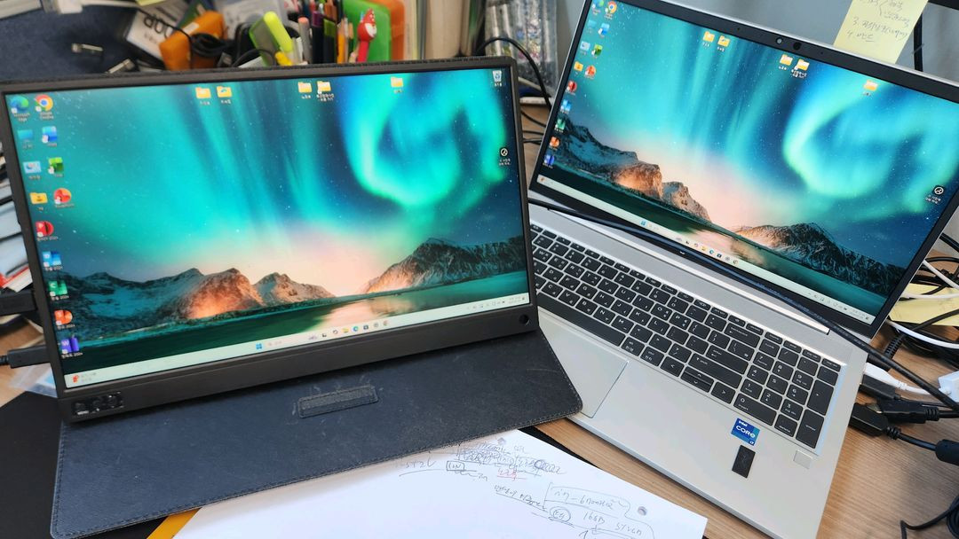 제우스랩 P15A FHD IPS 휴대용 오니터 풀박스 신품--1