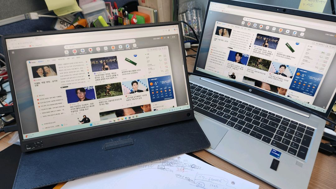 제우스랩 P15A FHD IPS 휴대용 오니터 풀박스 신품--2