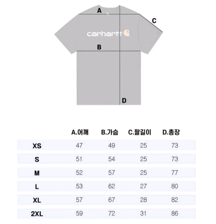 [최저가]칼하트 시그니처 로고 반팔티셔츠 나이트블루--9