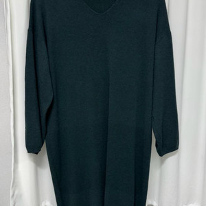 그린 브이넥 니트 원피스 이미지