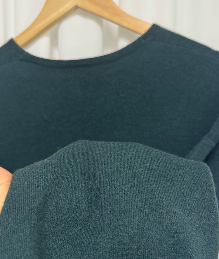 그린 브이넥 니트 원피스 이미지