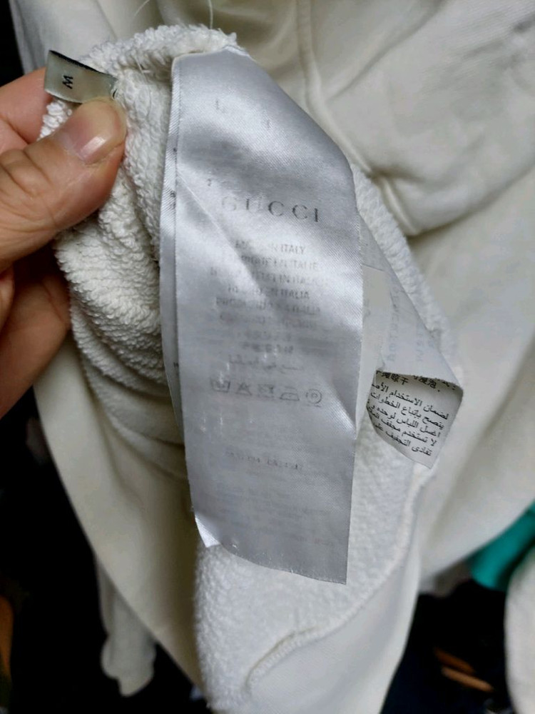 구찌 사슴 자수 GG 후드티 아이보리 M 백화점판 이미지