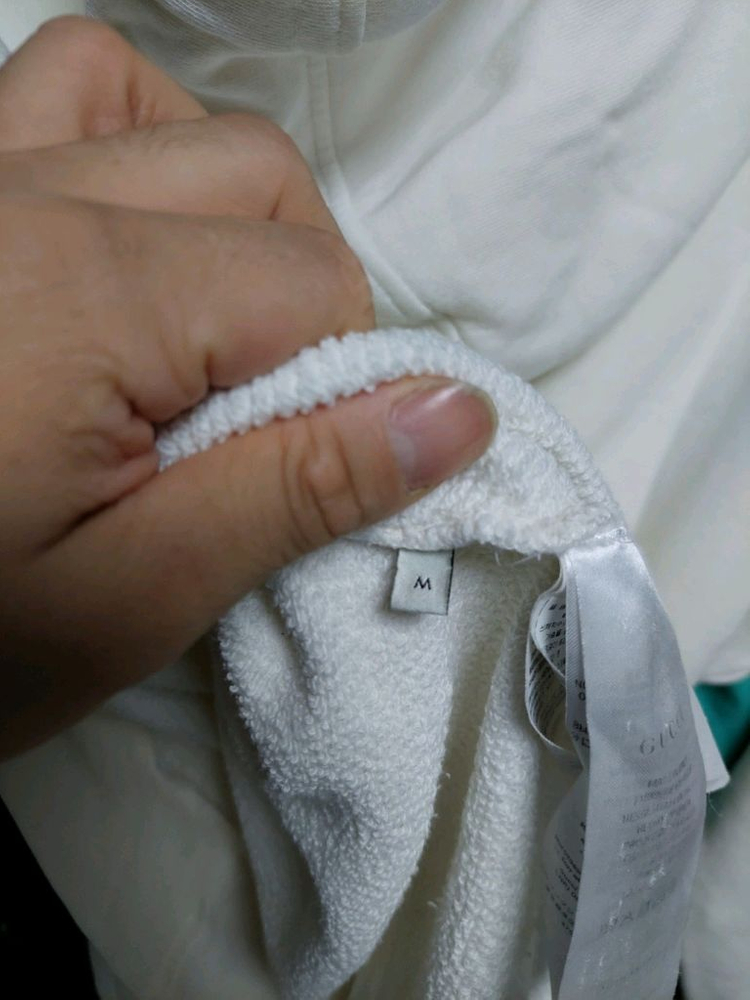 구찌 사슴 자수 GG 후드티 아이보리 M 백화점판 이미지