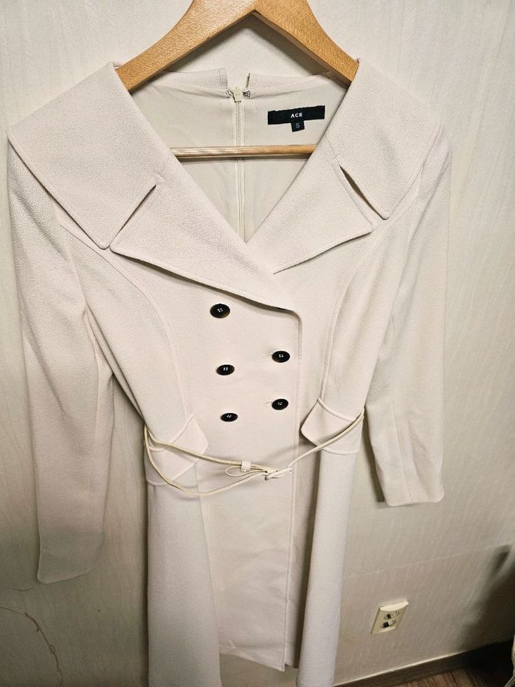 트렌치코트형 원피스 (새상품/봄신상/하객룩/S)--4