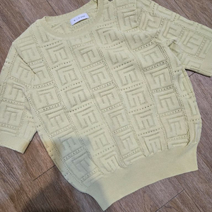 MICCA 미샤 옐로우 패턴 니트