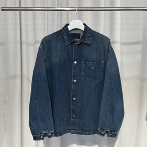 (xL)프라다 삼각로고 데님 셔츠 자켓