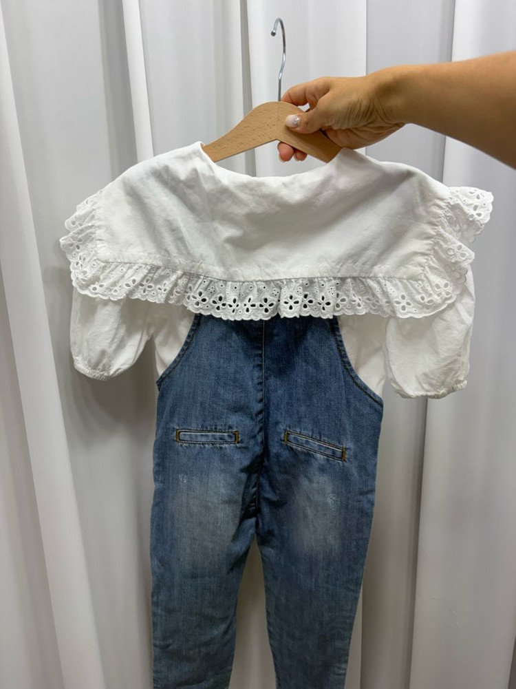 자라키즈 멜빵바지+블라우스L (3-5세) 이미지