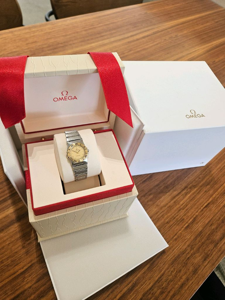 정품 ) 오메가 컨스틸레이션 여성 쿼츠 시계--4