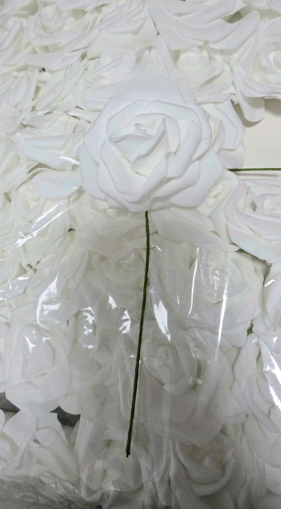 [꽃다발 만들기] 트위드 원단, 하얀 꽃 (이거전부 택포 2만)--1