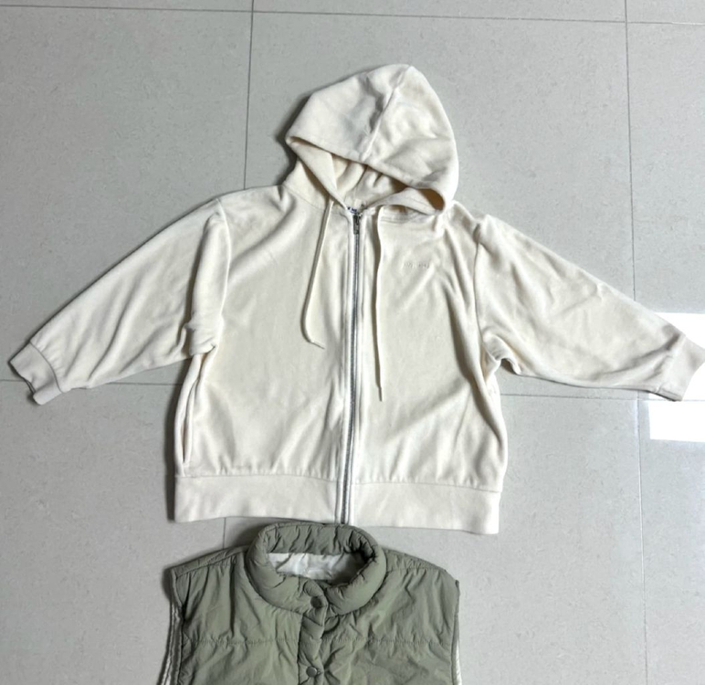 아동후드, 아동패딩조끼 새상품 2개 일괄 (유아후드, 유아패딩조끼) 이미지