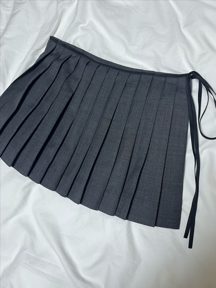 TANNAT 타낫 플리티드 레이어드 랩 스커트 S 이미지