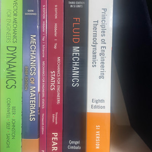 공학 전공 서적 모음 (재료/유체/열/동/정역학)원서