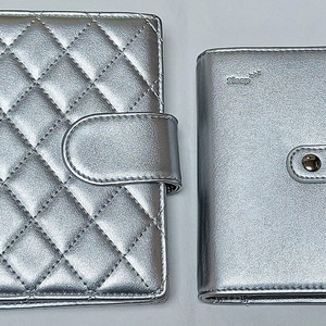 실버 퀼팅 지갑 세트